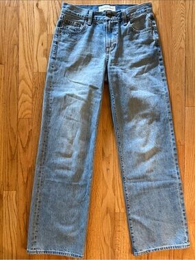Aritzia Denim Forum sz 25 The Farrah Low Rise Wide Classic Light Blue like new